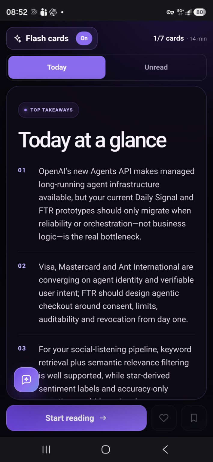 Daily Signal flashcard overview